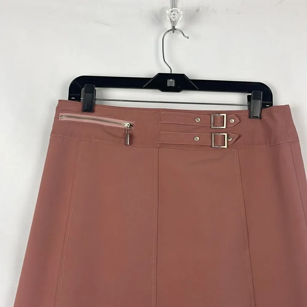 Gucci Tan Buckle Belt Zip Skirt - Picture 2 of 4